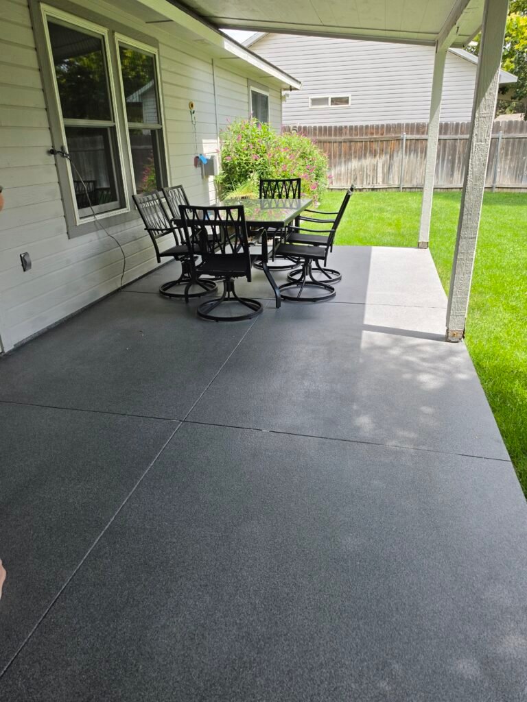 Epoxy Patio 1/16 IN. Flake System with matte top coat in nampa, idaho